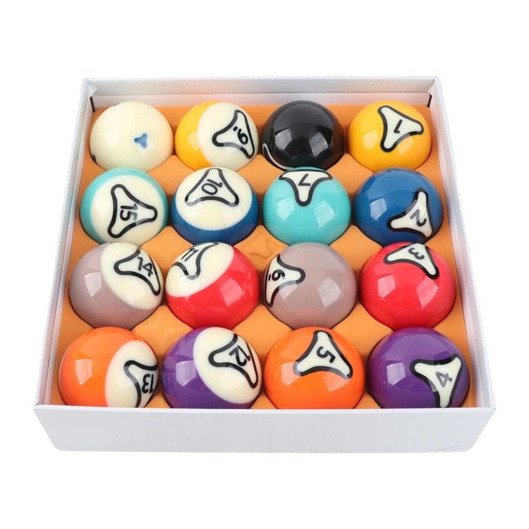 16Pcs Billiard Balls Set US Style Pool Ball Resin 57.2mm Dia for Tournament Practice