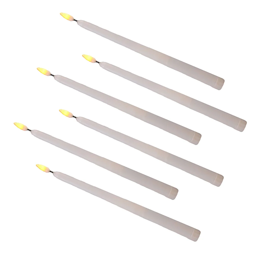 6 Pcs Strip Long Stick Lights Pole Decorative Lamp Father Flameless Candles Bulk Fairy