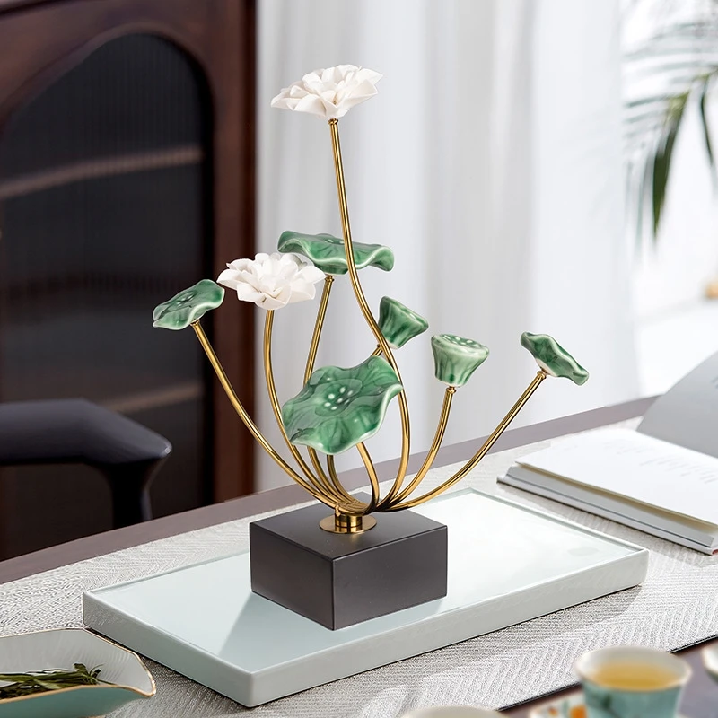 New Chinese Style Luxury Zen Table Ornament For Living Room TV Stand, Elegant Minimal Desk Decor For Home, For Couples Gift