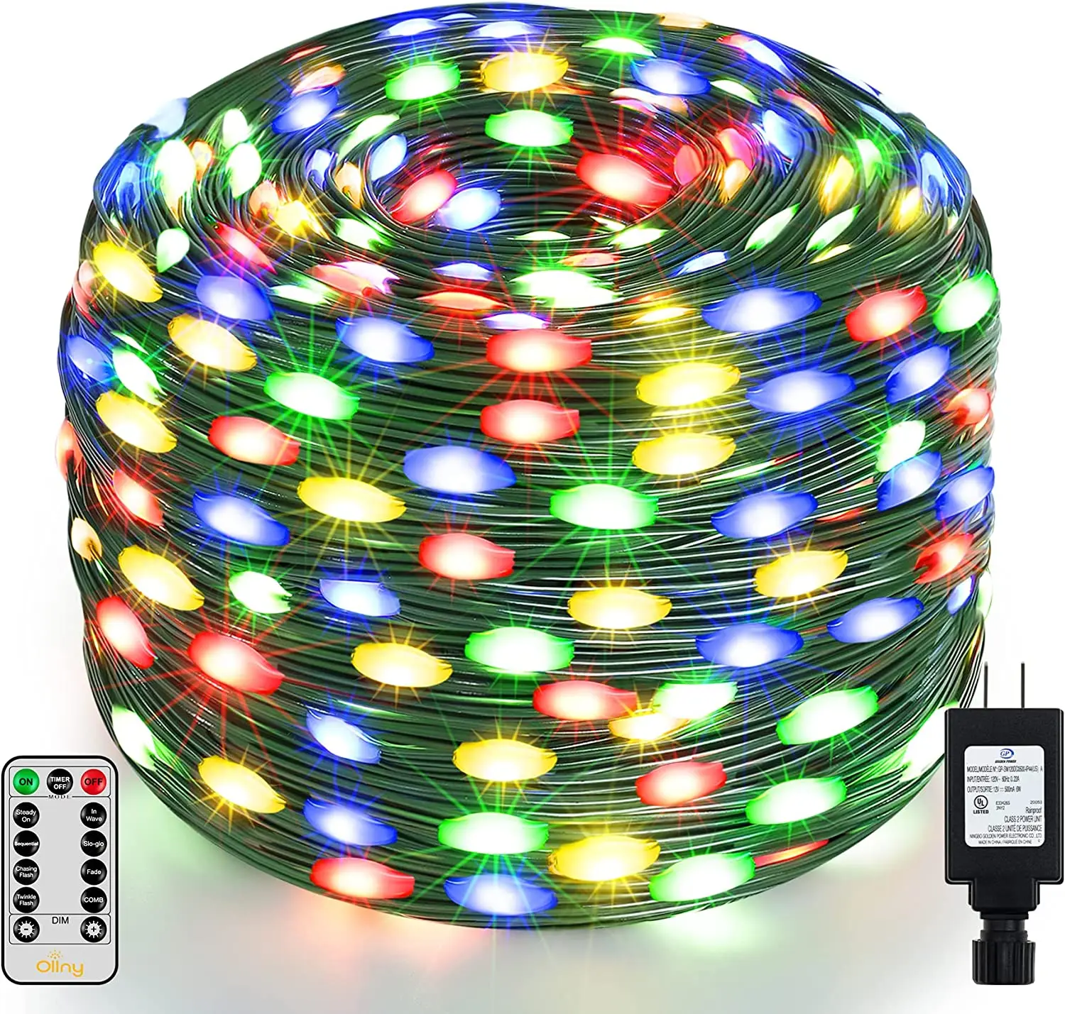 bruiloft / feest led verlichting decoraties 100M 800LEDs groene draad string licht met afstandsbediening 8 flitsmodi kerstversiering 2024 voor kerstmis / huis / kamer / tuin decor Nieuwjaar 2024