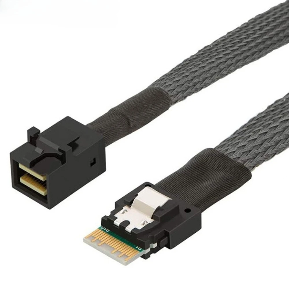 Data Cable Slim Line SAS 4.0 SFF-8654 4i 38pin Host To HD Mini SAS 4i SFF-8643 36pin Target Cable