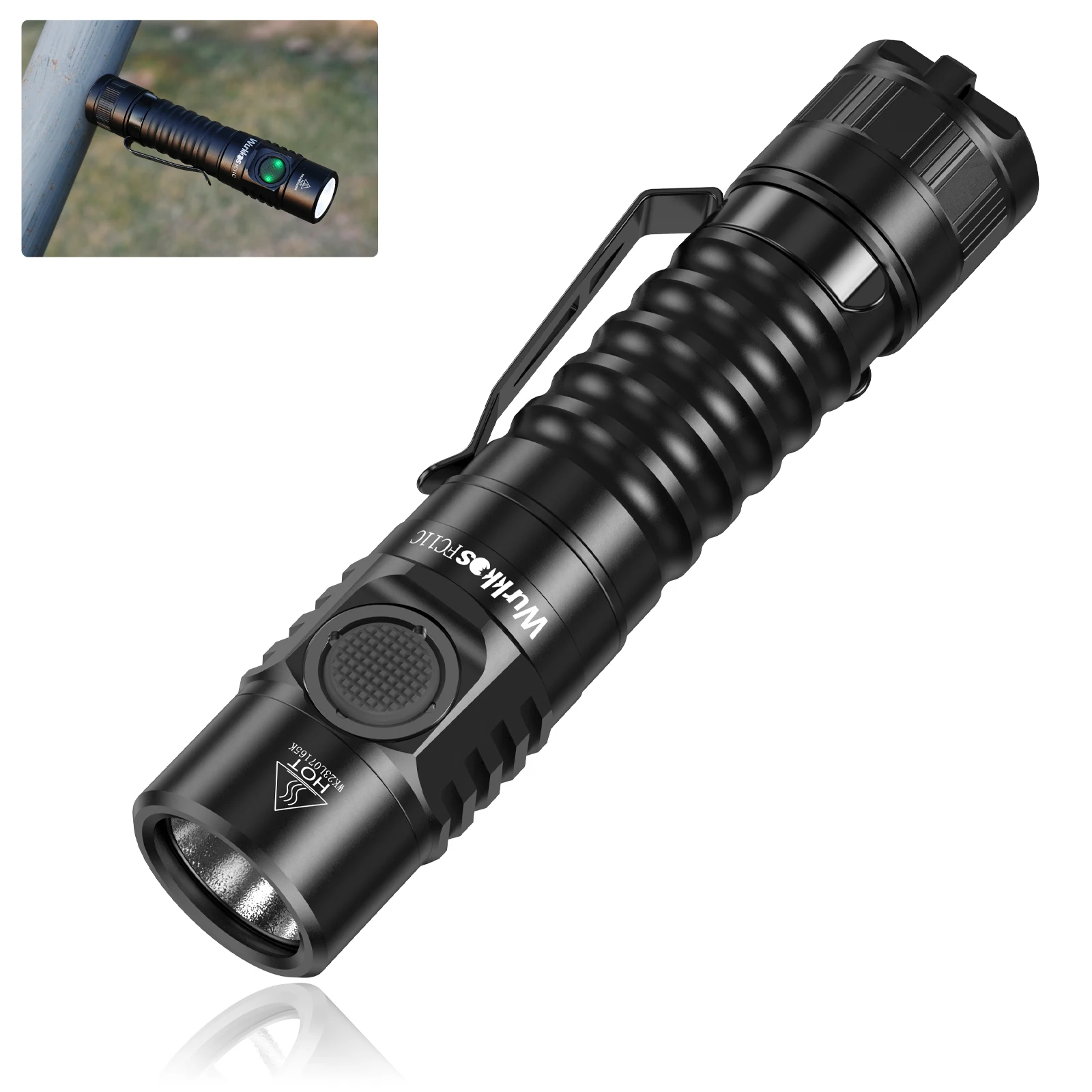 Wurkkos FC11C LED-Taschenlampe, wiederaufladbar, hohes Lumen, 1200, tragbare Buck-Schaltkreistaschenlampe, 90 hohe CRI (5000 K), magnetische Beleuchtung
