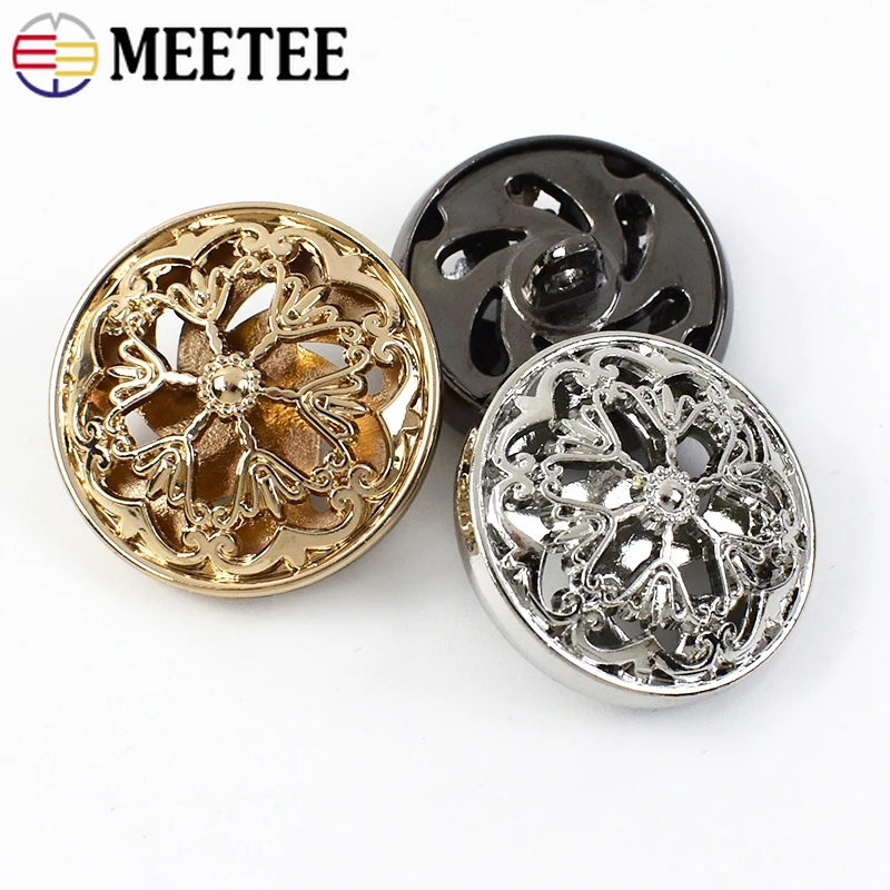 10/20pcs Metall hohl Blumen knopf für Kleidung dekorative Schnalle Mantel Jacke Anzug Hemd Reparatur Nähen Kurzwaren Zubehör