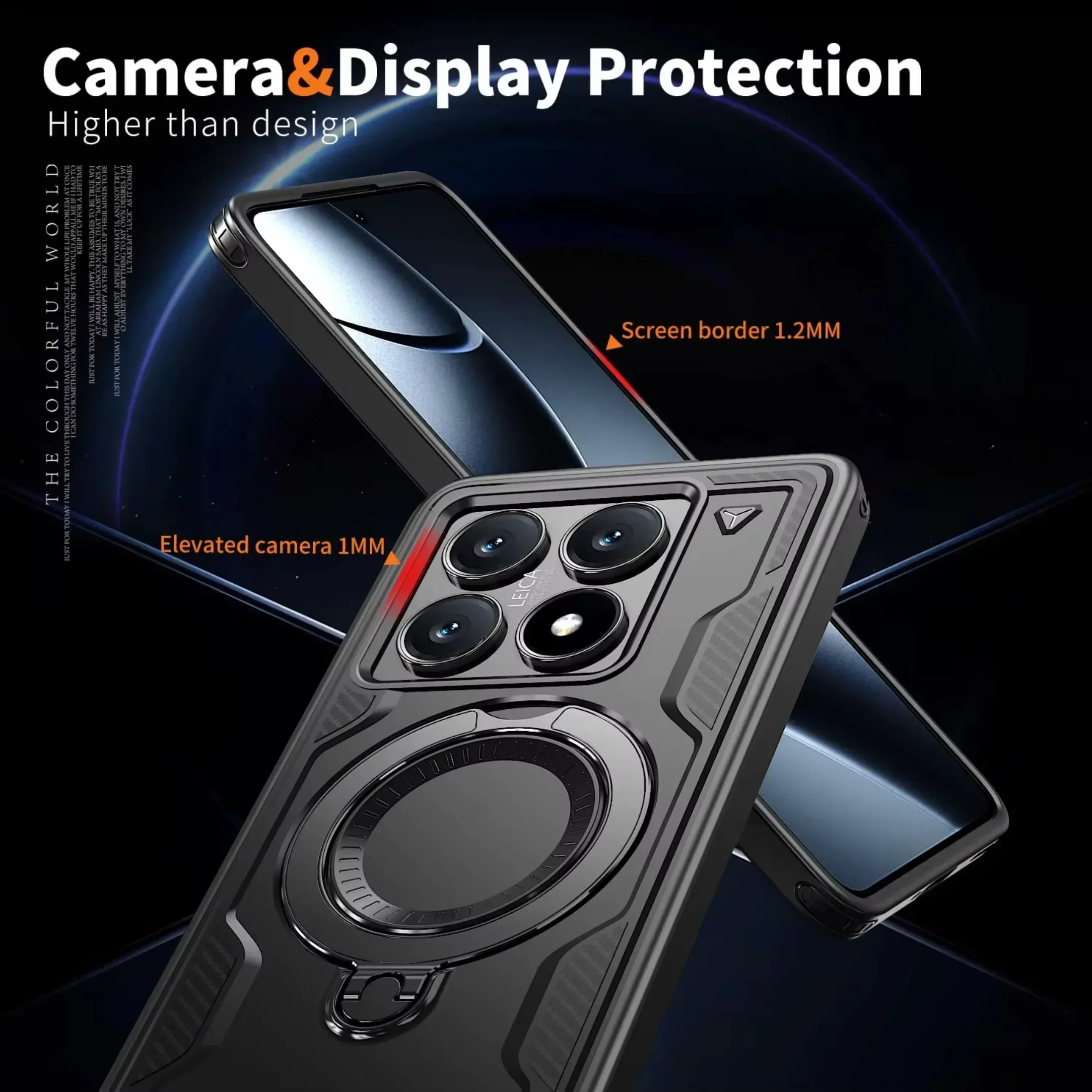 حافظة مدرعة لهاتف Xiaomi 14T Pro 5G Redmi Note 14 13 Pro Plus 5G4G Magsafe شحن لاسلكي 360 °   تدوير غطاء مقاوم للصدمات بمسند