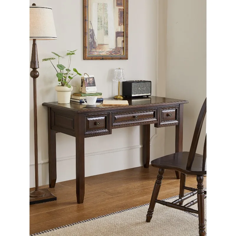 Kanas American all-solid wood desk bookshelf rural retro writing simple storage computer