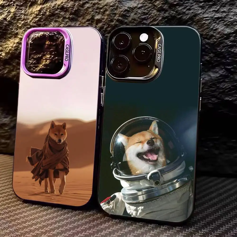 

Cute S-Shiba I-Inu Phone Case For iPhone 17,16,15,14,13,12,11 Plus,Pro Max,Colored Silver Phone Case