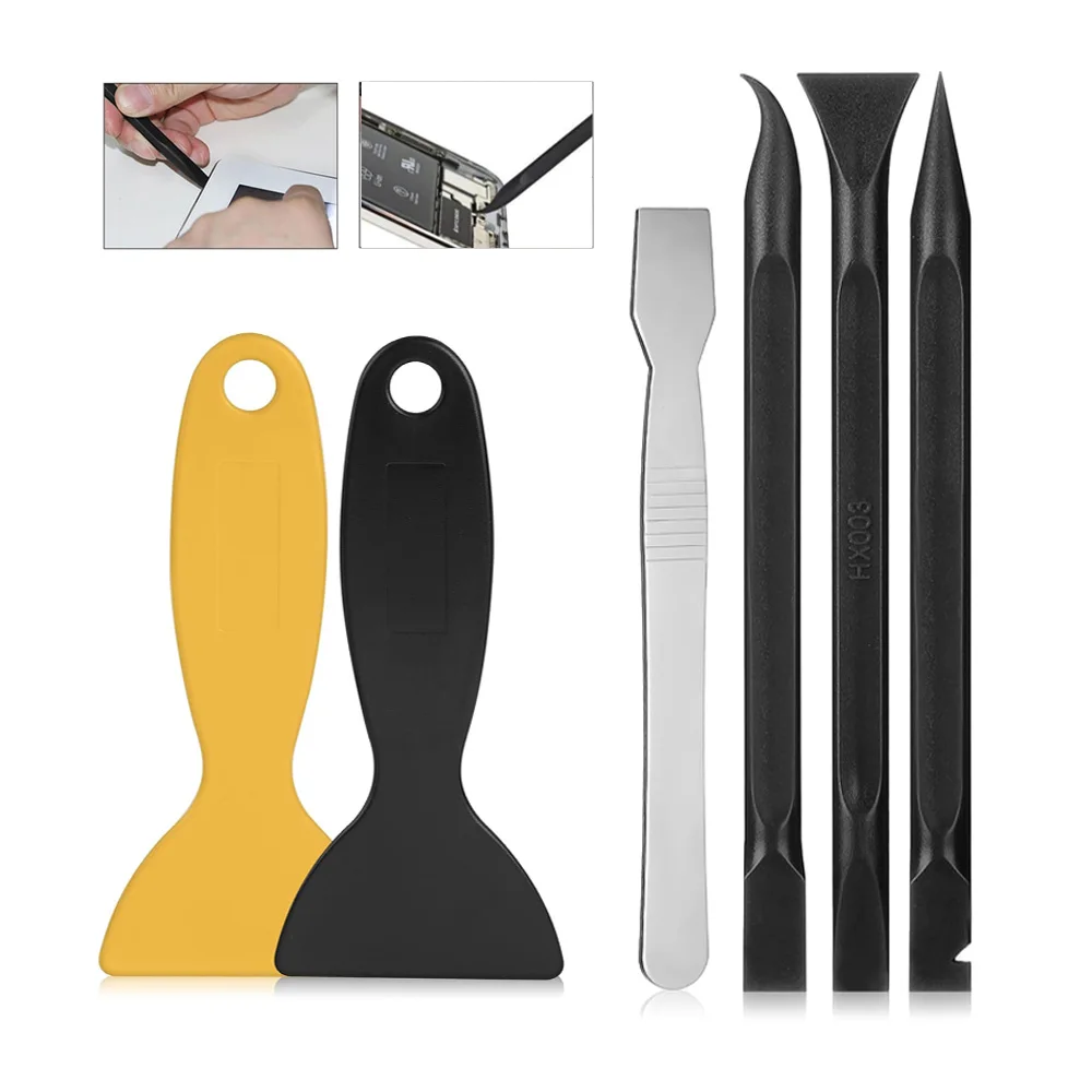 Crevice Cleaning Tool Set Multi-Purpose Plastic Scraper for Tight Space Gaps Remove Stickers Labels Oil Stains Phone Repair Tool