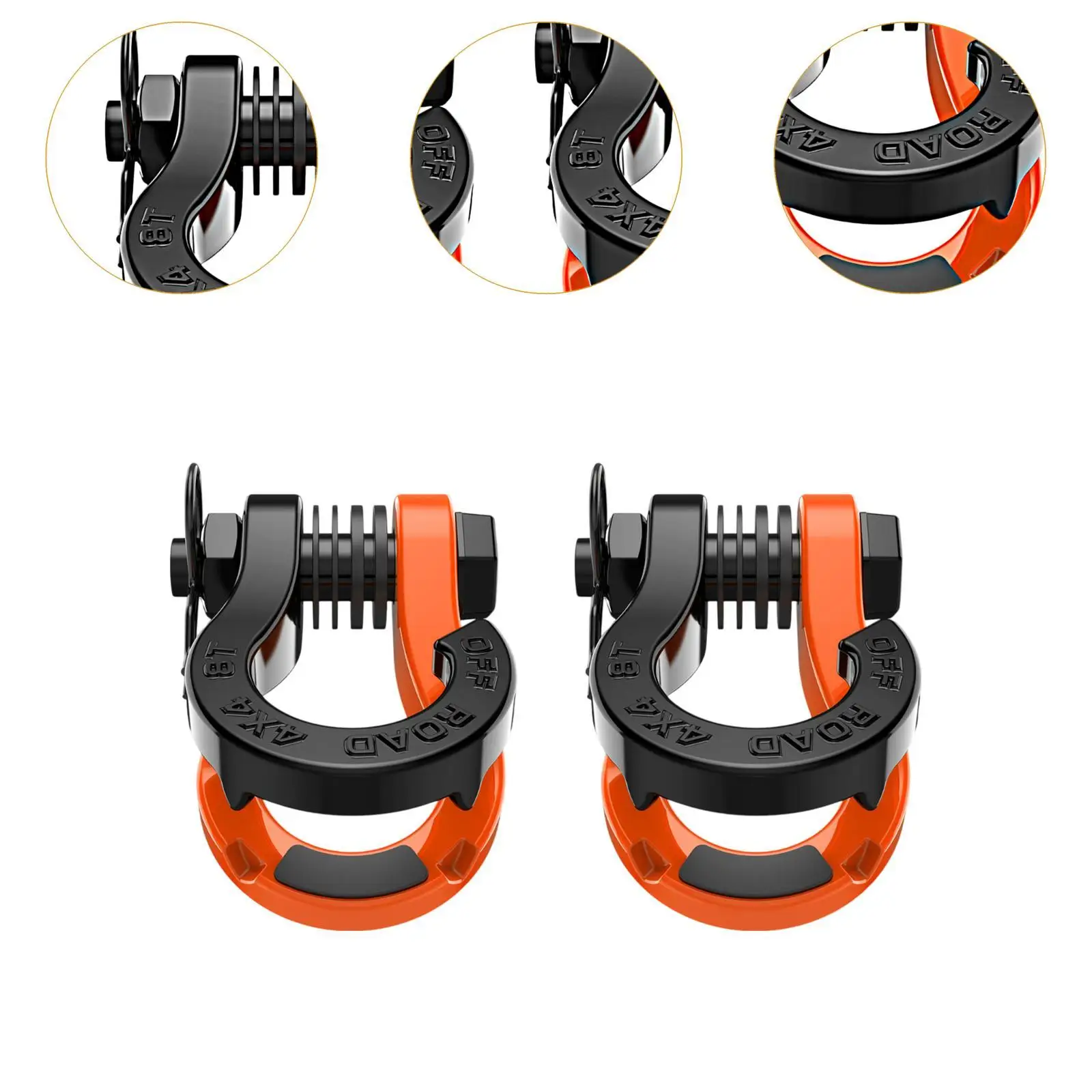 2 قطع D حلقة سبليت اغلال إصلاح أجزاء عالية الأداء 3/4 "أغلال سبليت لحزام السحب مركبة شاحنة الانتعاش ونش #5