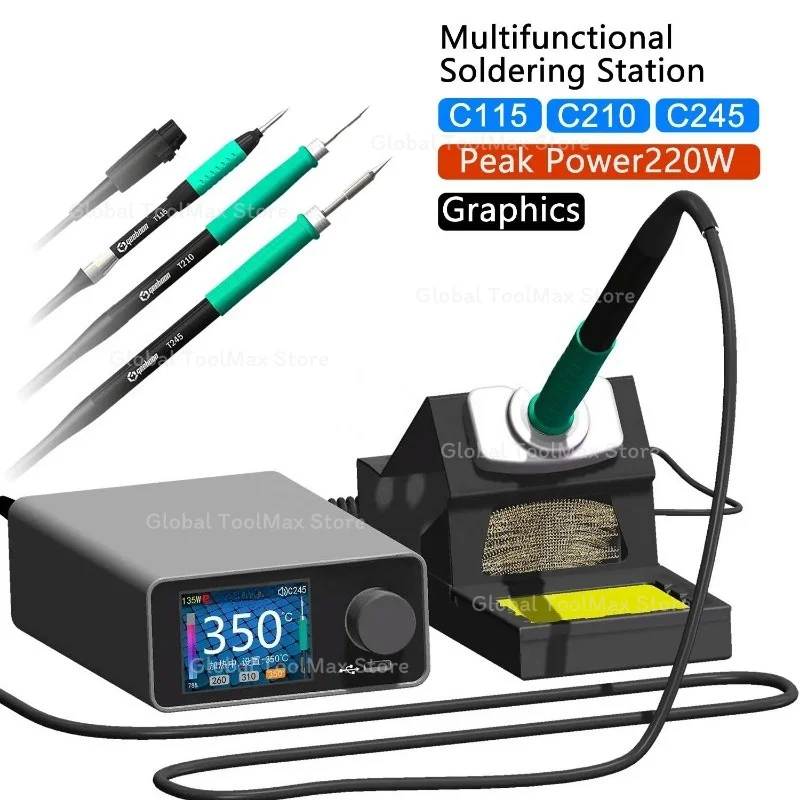 Constant Temperature Curve Soldering Station Support C245 C210 C115 T12 Tips Electronic Maintenance Welding Tool Compatible