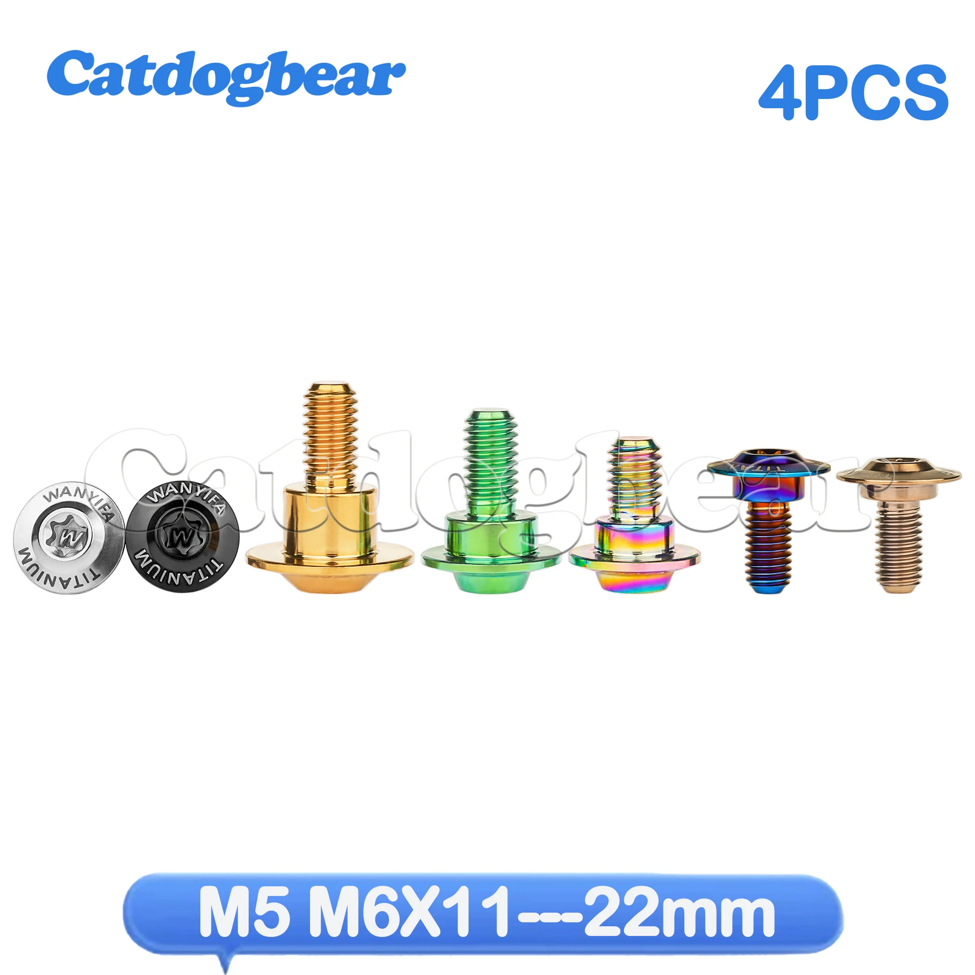Catdogbear  Titanium 4PCS Step Bolt M5/M6x11-22mm Torx Head Step Screw Locomotive Motorcycle Shell Modification Stepped Screws