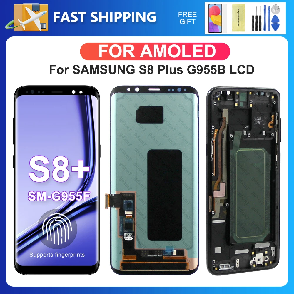 Ensemble écran tactile LCD de remplacement, 6.2 pouces, pour Samsung S8 Plus, Ori S8 + G955W G955A G955 G955N G955F