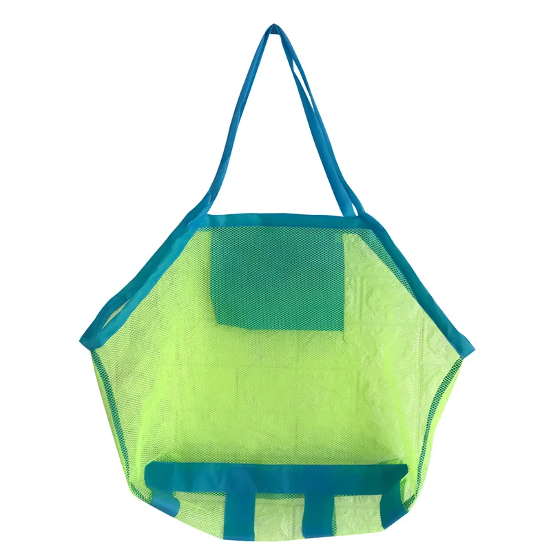 Storage Bags Basket Mesh Green Strap Summer Outdoor Mesh Beach Bags Kids Toys Quick Storage Bag Sand Digging Shell Storage Bag