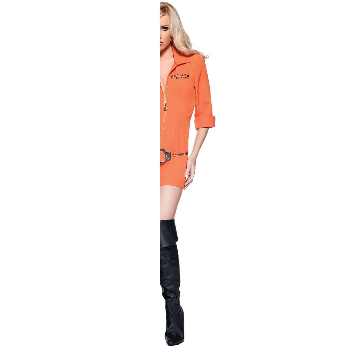 Sexy loween prisioneiro traje palco orm MXL laranja feminino roupas de desempenho de polícia tradicional chinês étnico feminino...