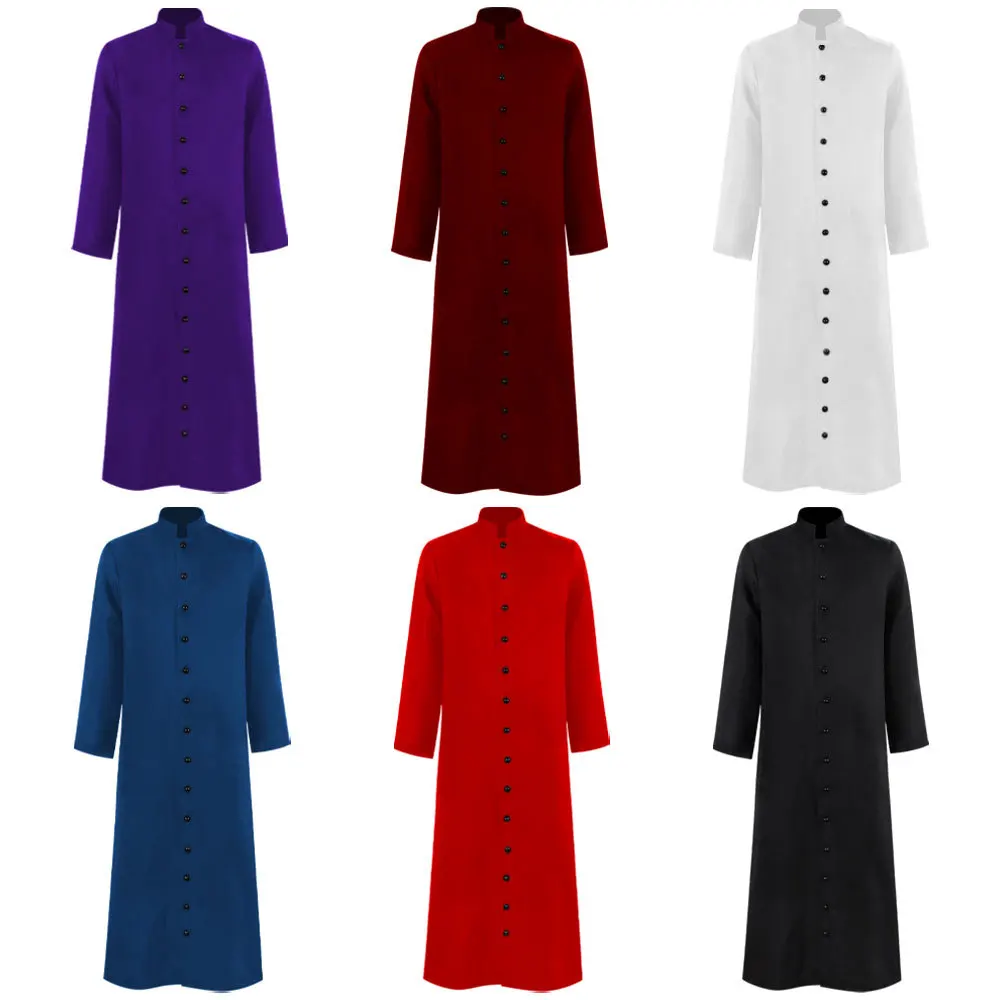 Costume de jeu de rôle, Costume de prêtre médiéval, église catholique, religieux, romain, Soutane, papa, pasteur, père, Costumes de missionnaire de masse Ro