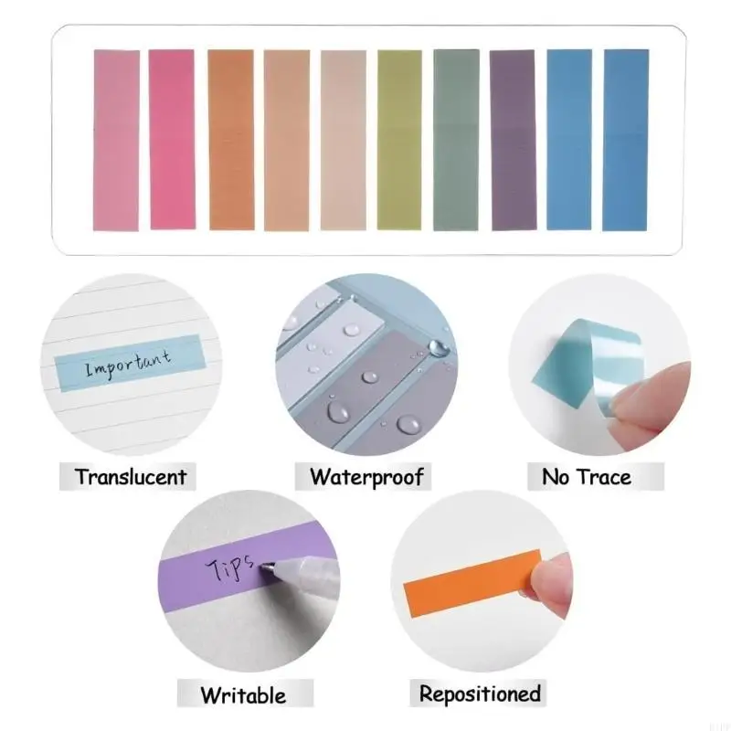 

E1PF 2000-4200Pcs Colorful Index Tabs with Binder Ruler Divider, Sticky Index Labels Adhesive Index Tabs Bookmarks