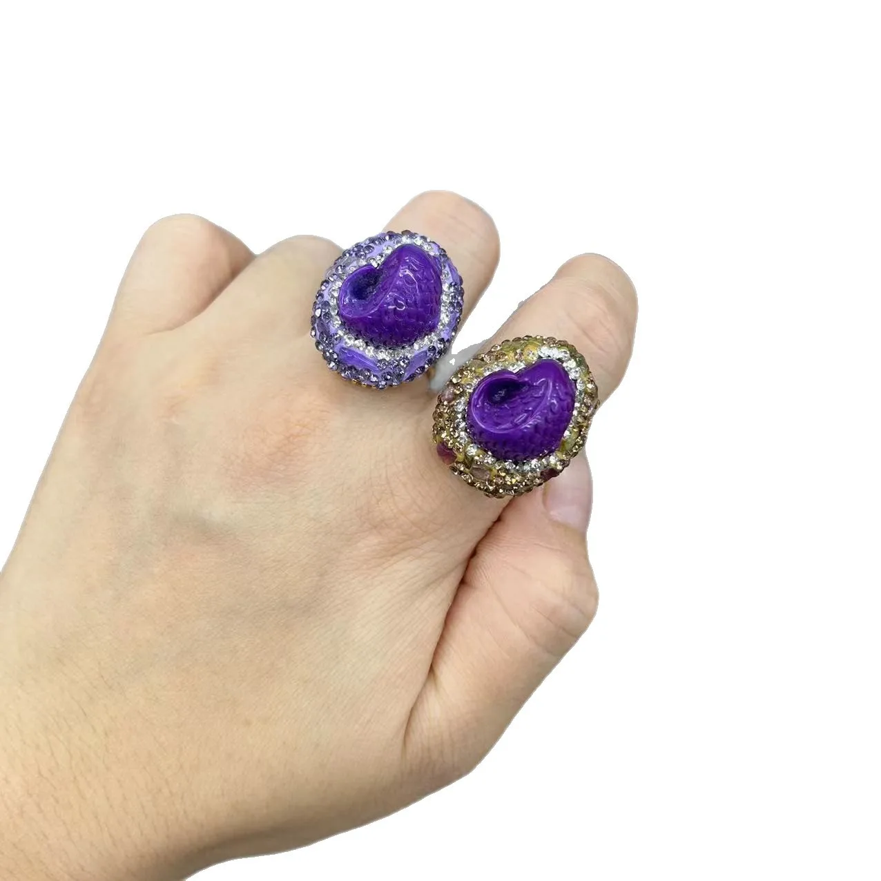 Purple Lithium Hui Koi Fish Douyin Live Hot Selling Live Ring High Quality Color Retaining Jewelry Ring