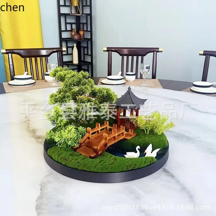 HXL Dining Table Turntable Centerpiece Artificial Flower Decoration Tabletop Ornament