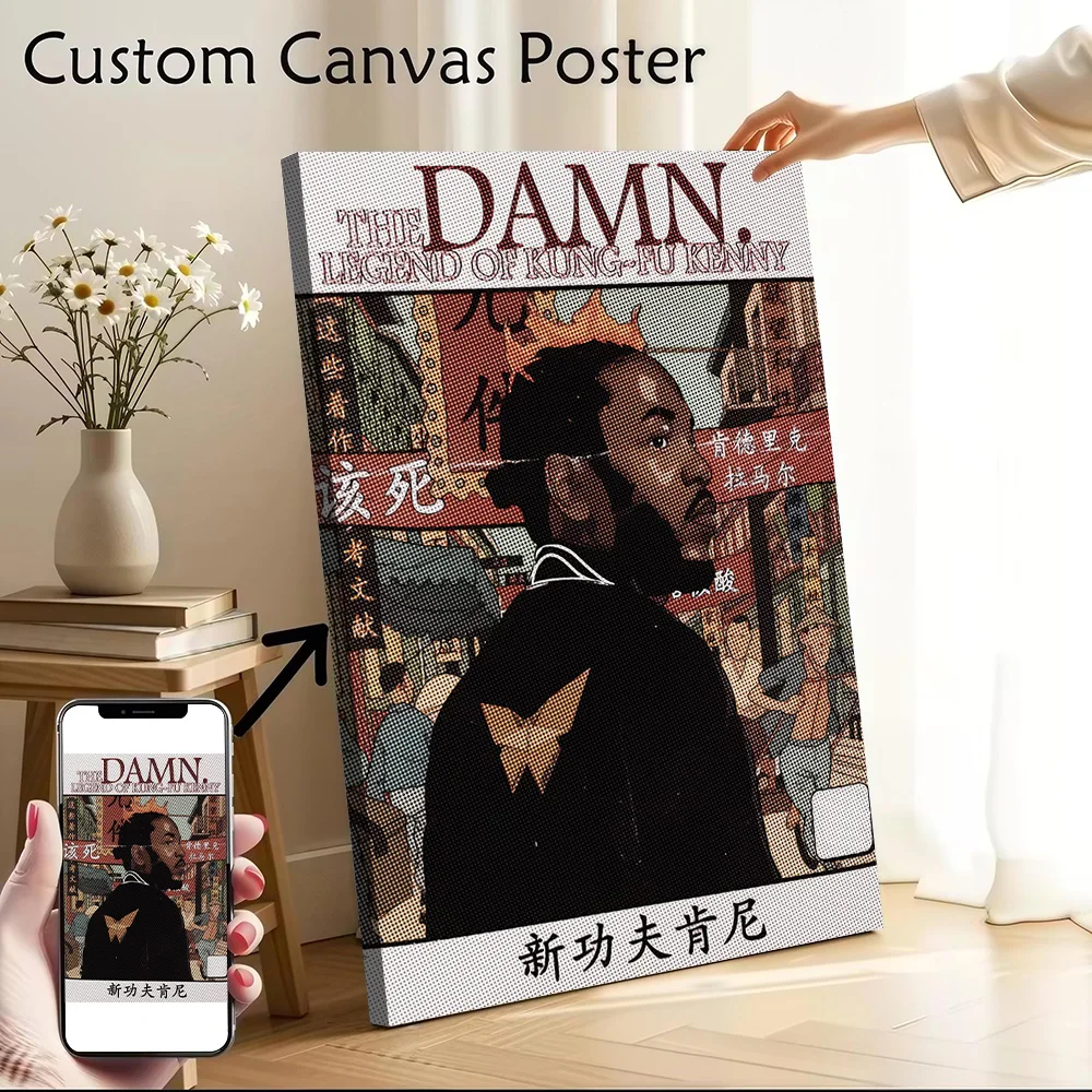 Kendrick Lamar Kung-Fu Kenny Canvas Wall Art Poster Personalized Photo Printing Perfect Gift for Bedroom Living Room Decoration
