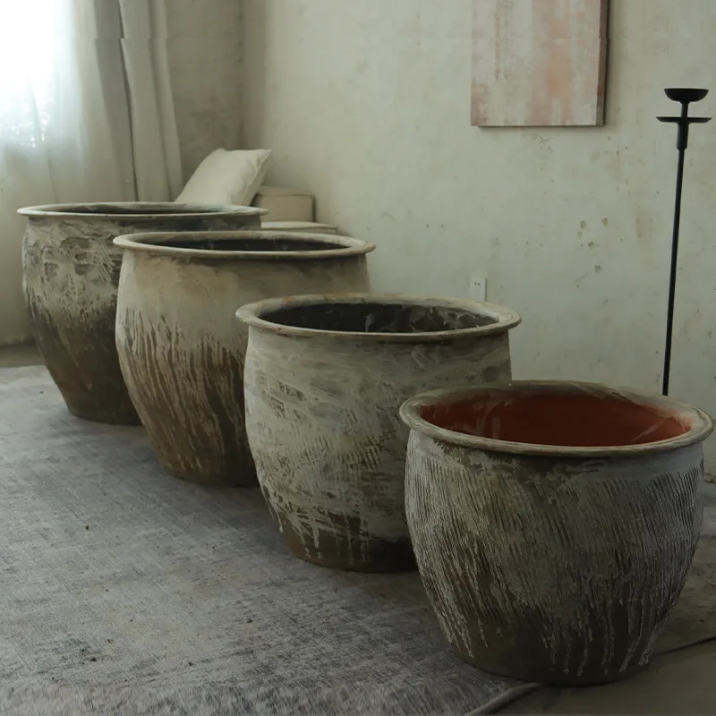 Nordic Style Rustic Wabi Sabi Ceramic Planter Large Decorative Pot Brings Timeless Aesthetic Into Modern Spaces Home Decor FYVA