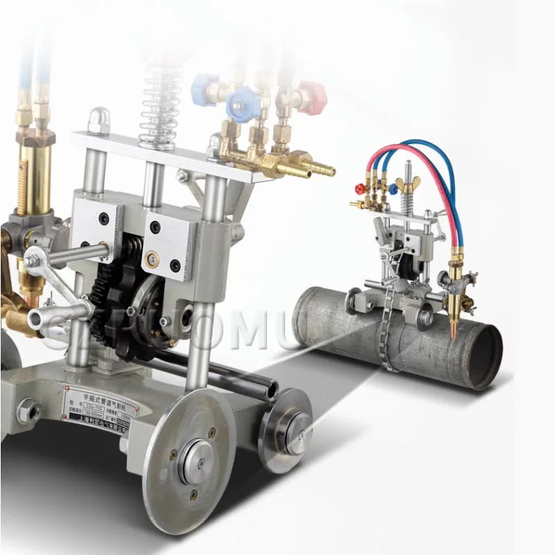 

CG2-11G Manual Pipe Cutting Machine Semi-Automatic Hand Crank Chain Flame Gas Cutter Stainless Steel Pipeline Bevel Angle 0-45°