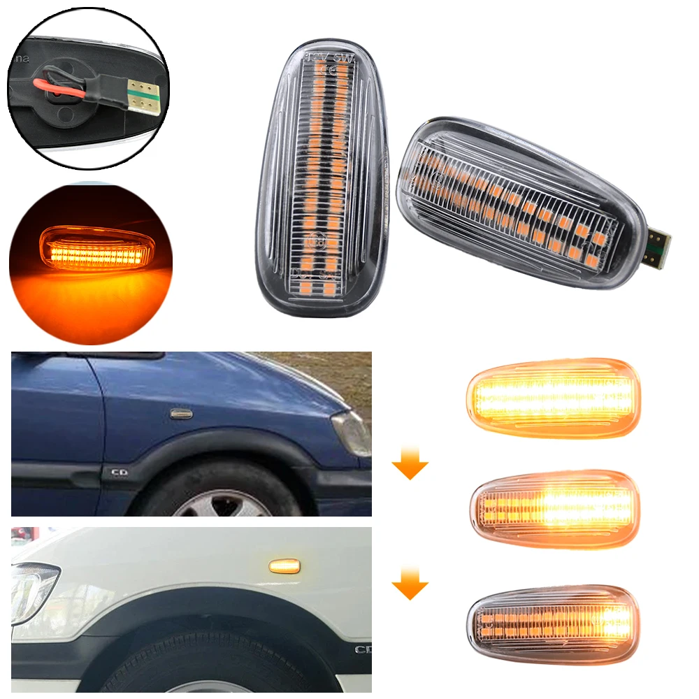 2x ديناميكية بدوره مصباح إشارة لأوبل زافيرا A 1999-2005 لأوبل أسترا G 1998-2009 الجانب ماركر مصباح الوامض المتتابع