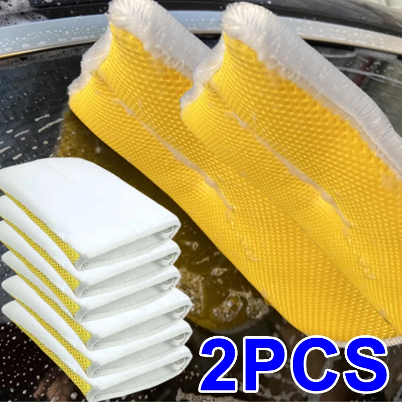 

1/2 шт. универсальные перчатки для чистки обивки автомобиля, перчатки для удаления грязи, перчатки для мытья автомобиля, двусторонняя чистящая губка, аксессуары