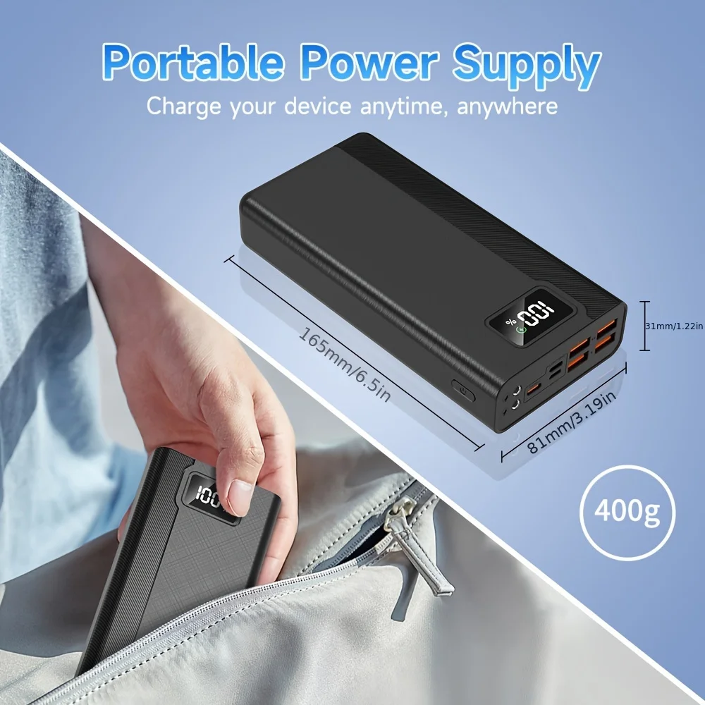 Ranwomen 50000mAh Power Bank 100W Super Fast Charger Large Capacity Mobile Power Portable External Battery for iPhone Samsung