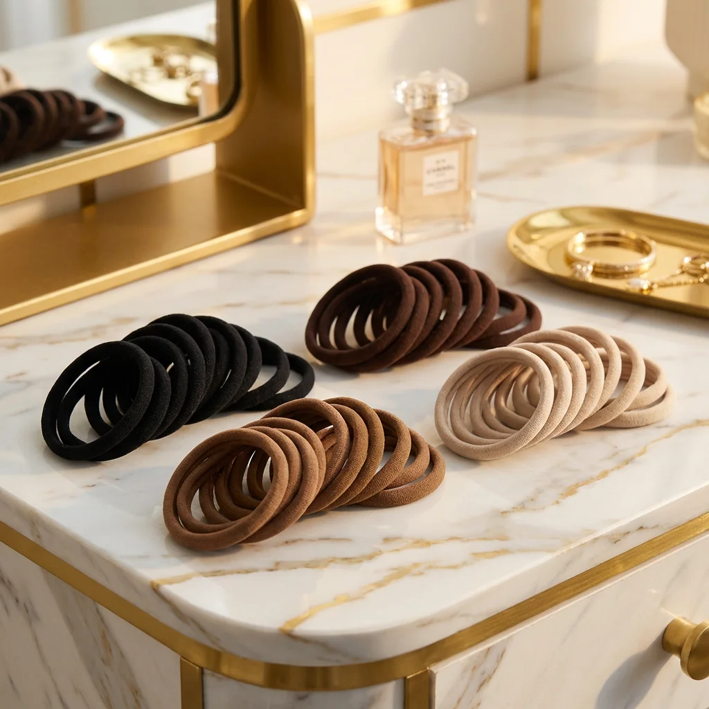 50Pcs Seamless Elastic Hair Ties Morandi Black/Brown/Milk Tea Color Hair Bands, High Stretch No-Snag Hair Ties for Daily Ponytai - Image 4