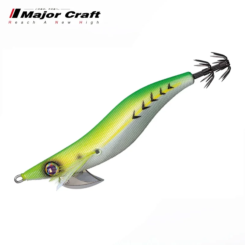 MajorCraft اليابان 2.5 3.0 3.5 توهج خشبي الروبيان الطعم EGI JIG خطاف الحبار جديد لويا الأخطبوط الحبار إغراء