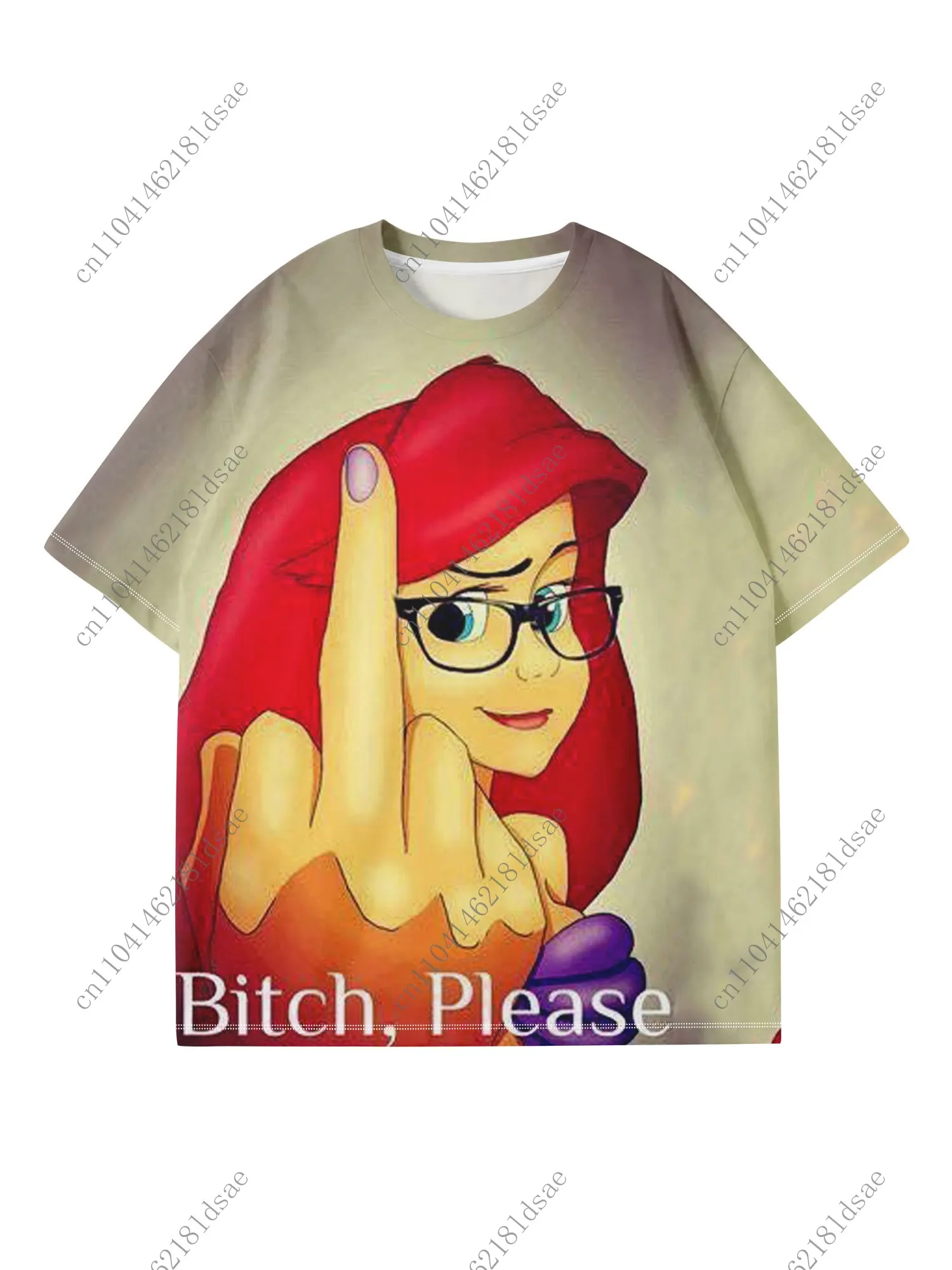 2025 الصيف الشرير الشرير الأميرة قصيرة الأكمام قمة القوطية الشارع الترفيه الأساسية ثلاثية الأبعاد تي شيرت مطبوع الرجال النساء البوليستر الموضة #3