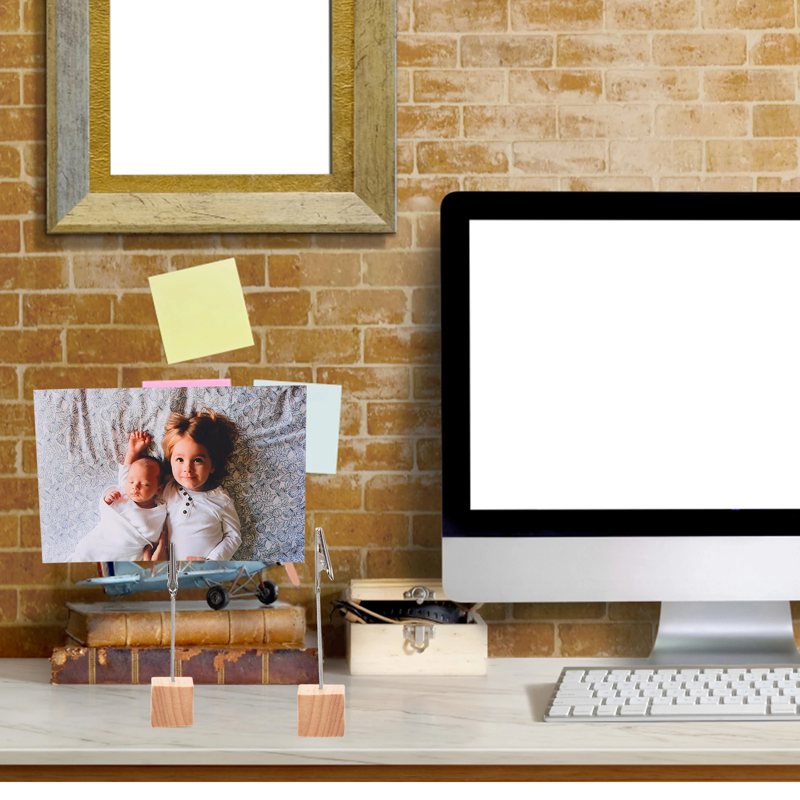 6pcs Retro Alligator Clips Memo Clip For Photos Notes Cards Desktop Organizer Small Useful Stationery Supply