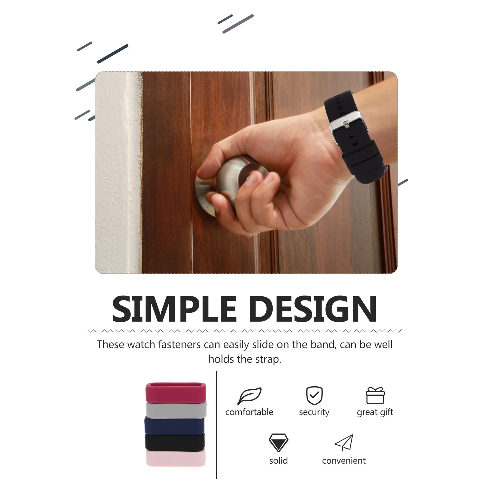 10 قطعة حزام الساعات السيليكون التجنيب دائم السلس الملمس سهلة الاستخدام حزام (استيك) ساعة حلقة حزام الساعة حلقة حاملي حزام الساعات #2