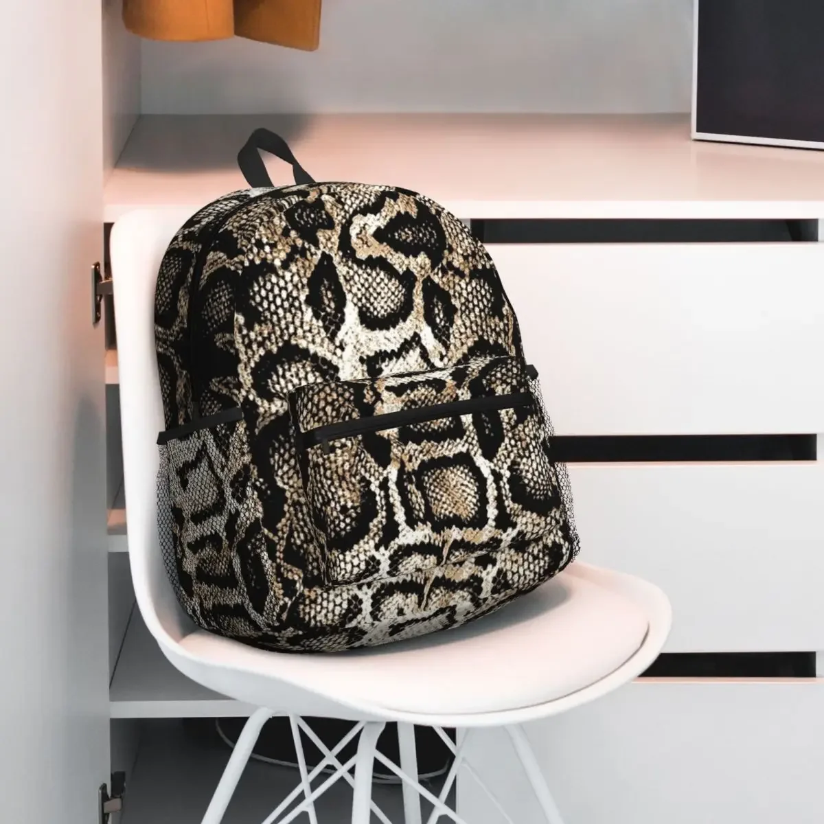 

Рюкзак из змеиной кожи, рюкзак большой емкости, детская сумка для книг, школьная сумка, сумки на плечо для мужчин и женщин