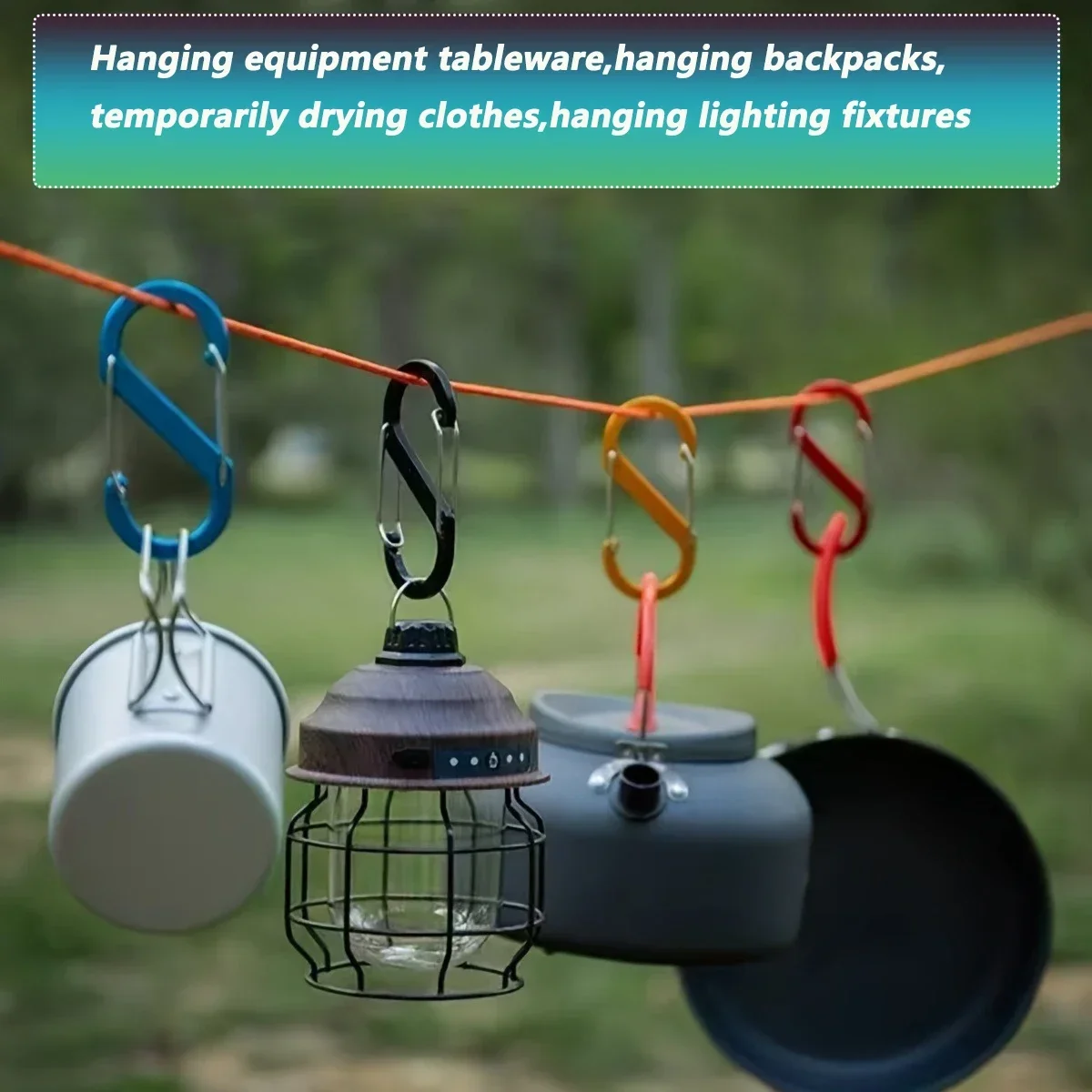 Clip antifurto con cerniera in lega di alluminio tipo S da 8 pezzi con per zaini da viaggio per pesca, escursionismo, campeggio all'aperto