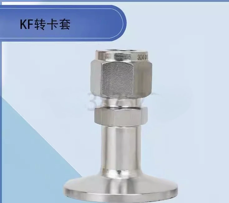 

304 Stainless Steel Corrosin Resistant KF16 25 Chuck to Vacuum VCR Card Sleeve Hard Pipe Quick Fit Through Fitting