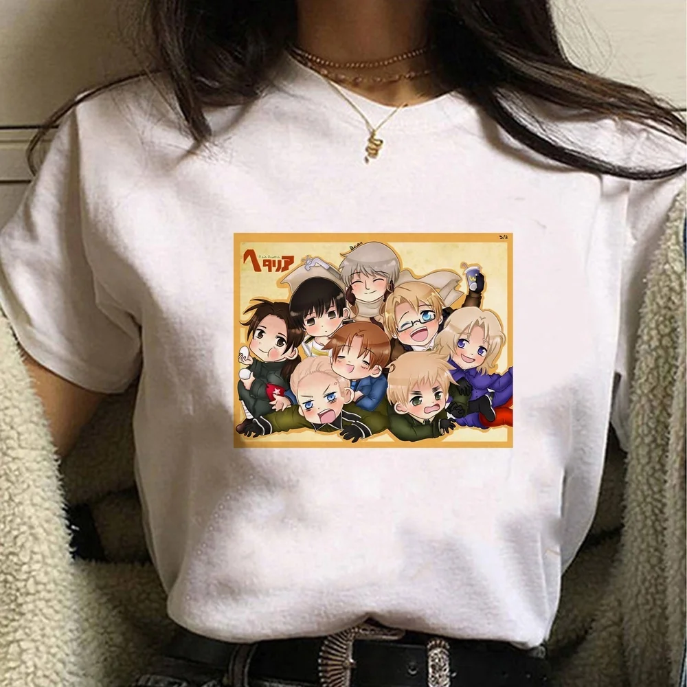 Hetalia shirt girl korean fashion 80s Retro grunge shirt summer cute meme