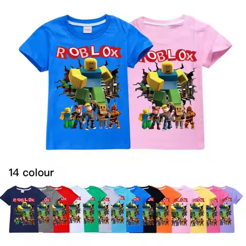 Roblox Game Cartoon Kids T-Shirt Short Sleeve 3D Printed Casual Anime Sports Top Perfect Birthday Gift for Children