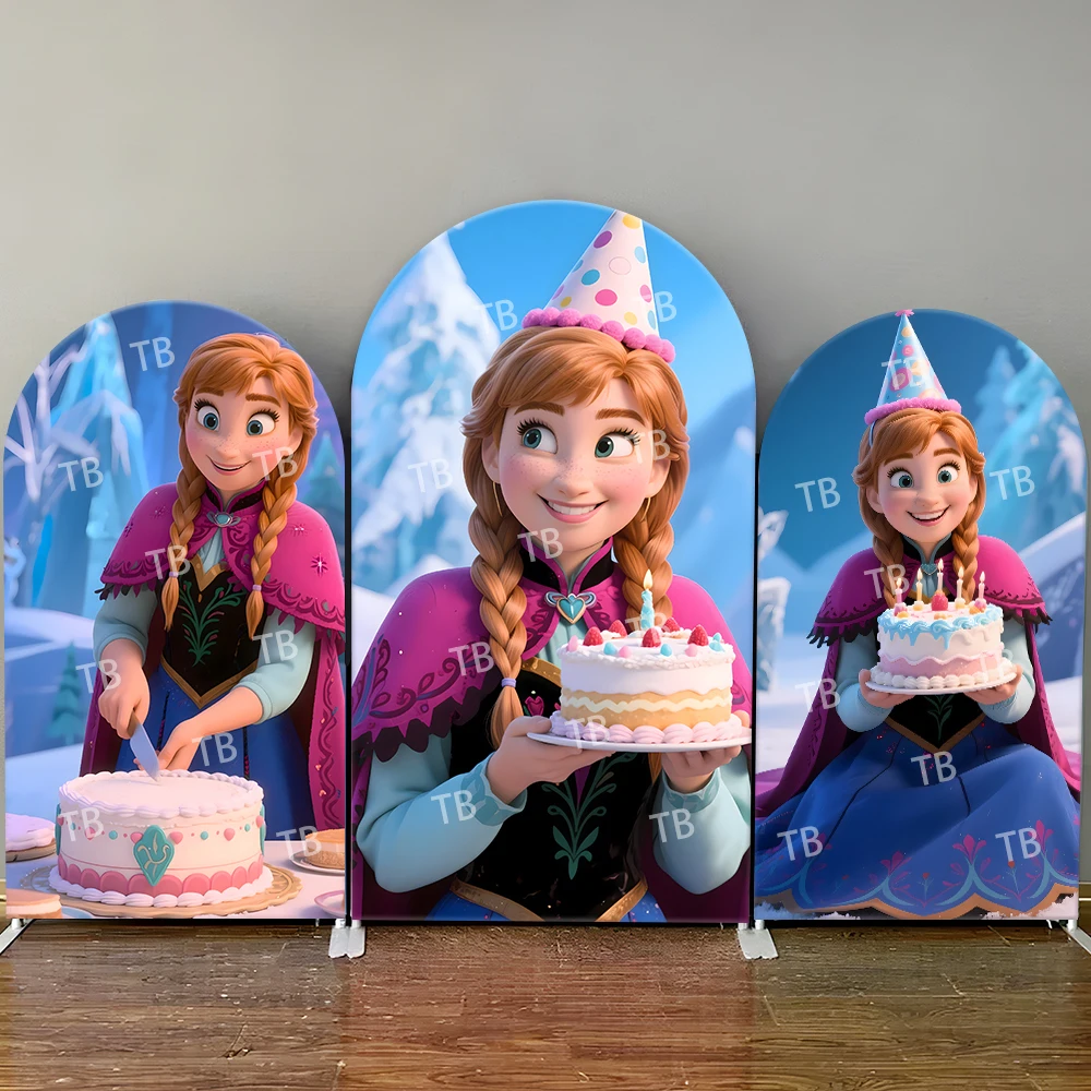 

Frozen Anna Birthday Theme Arch Backdrop Cover Party Hat Cake Girls Party Decor Photo Booth Supplies birthday decoration