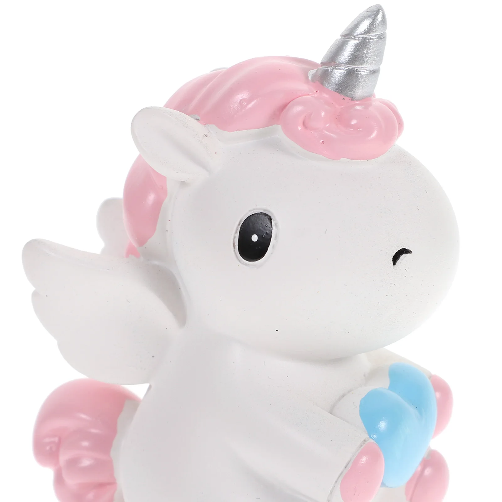 

1pc Unicorn Shaking Head Ornament Resin Car Dashboard Decoration For Bedroom Office Desktop Auto Adornment Accessory Pink