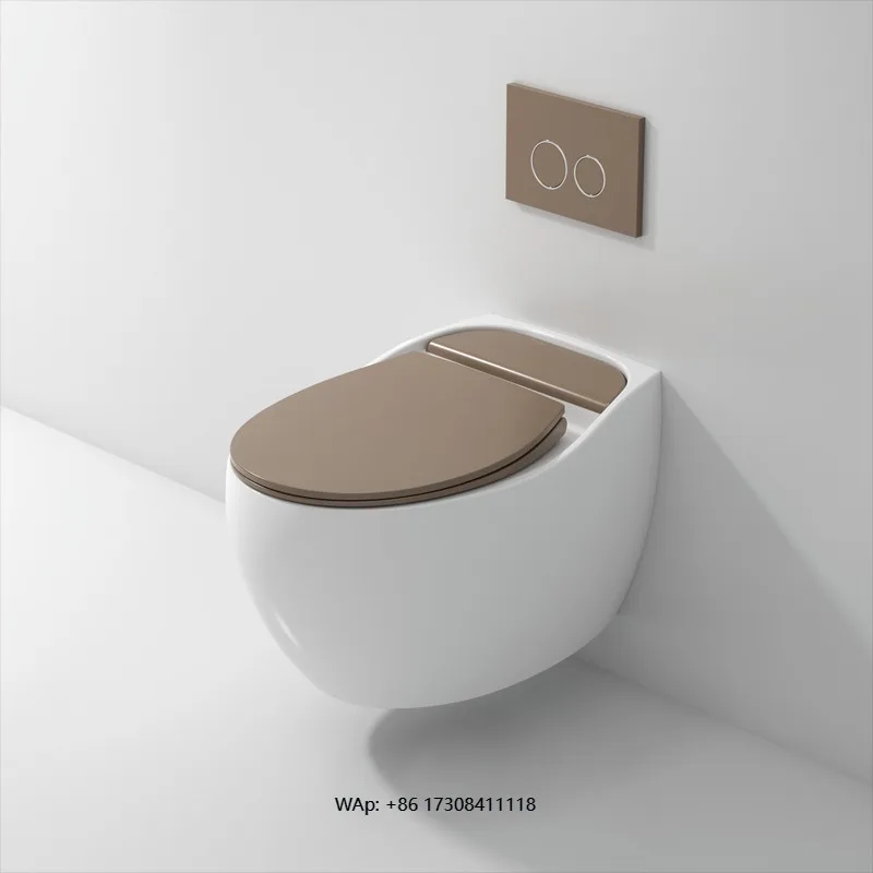 Home Bathroom Save Space Slowly Cover One Piece Wall Mounted Toilet Water Closet Ceramic Wall Hanging Toilet Bowl