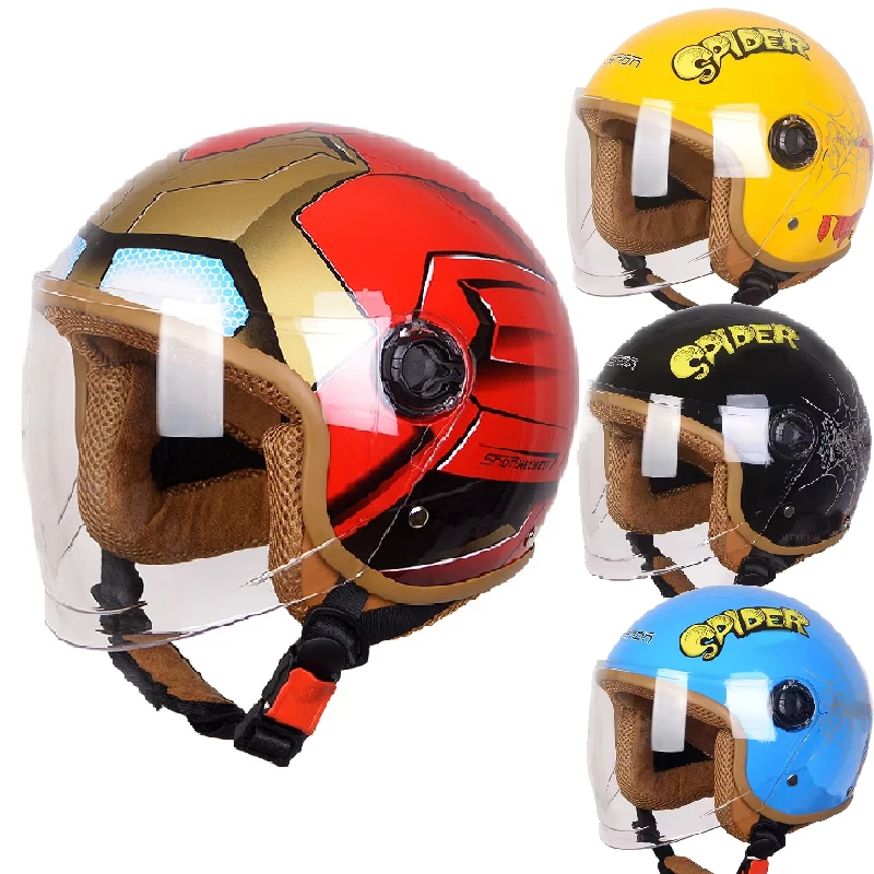 

Super Hero Children Motorcycle Helmet Cartoon Full Face Kids Motorbike Helmet Boy Girls Protective Cycling Scooter Cascos Moto