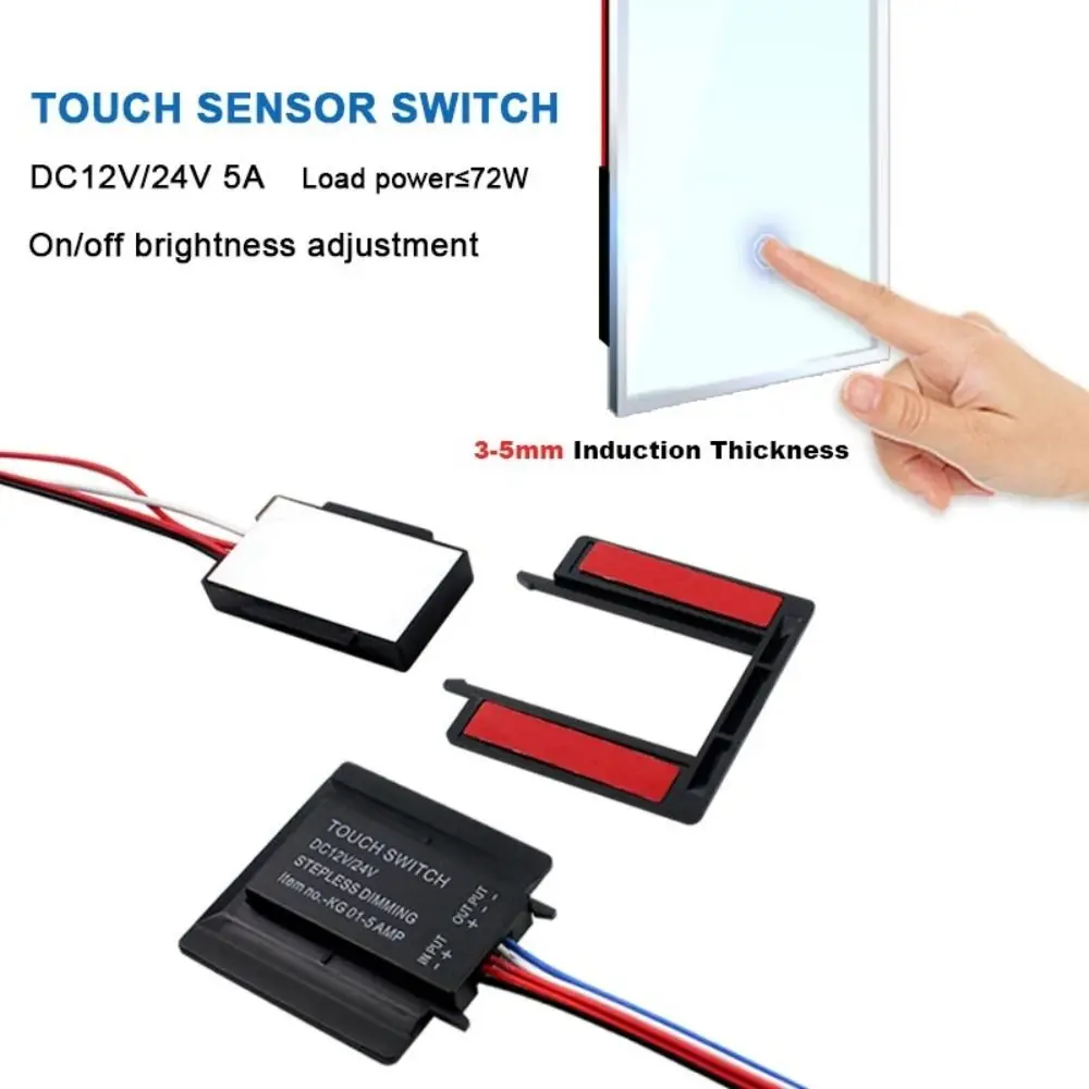 Smart 12V/24V Mirror Light Dimmer Dimmable Wall Mount Capacitive Touch Sensor 5A LED Dimmer Vanity Light