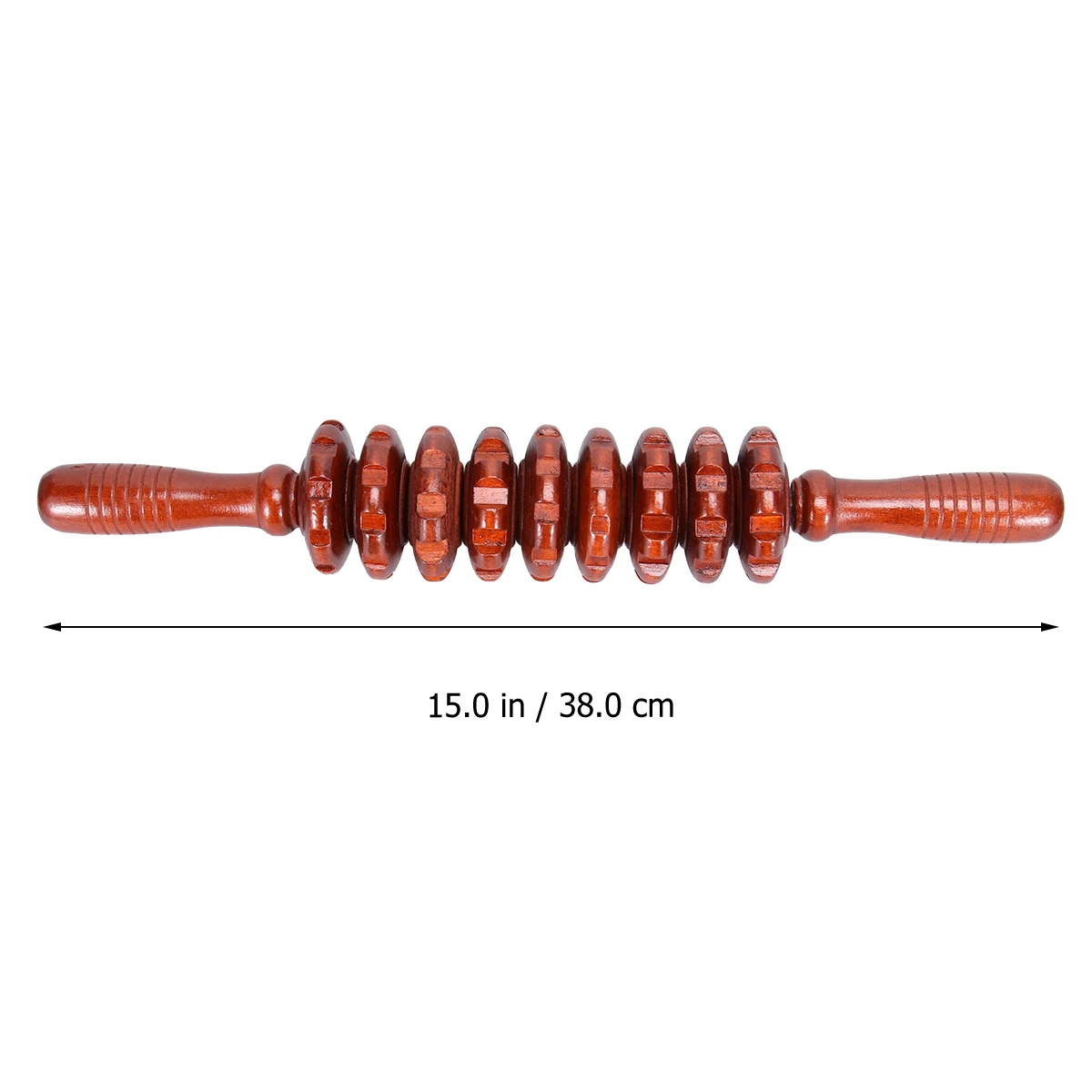 

High-Density Wooden Roller Massage Stick For Neck Shoulders Legs Deep Tissue Therapy Natural Wood Grain