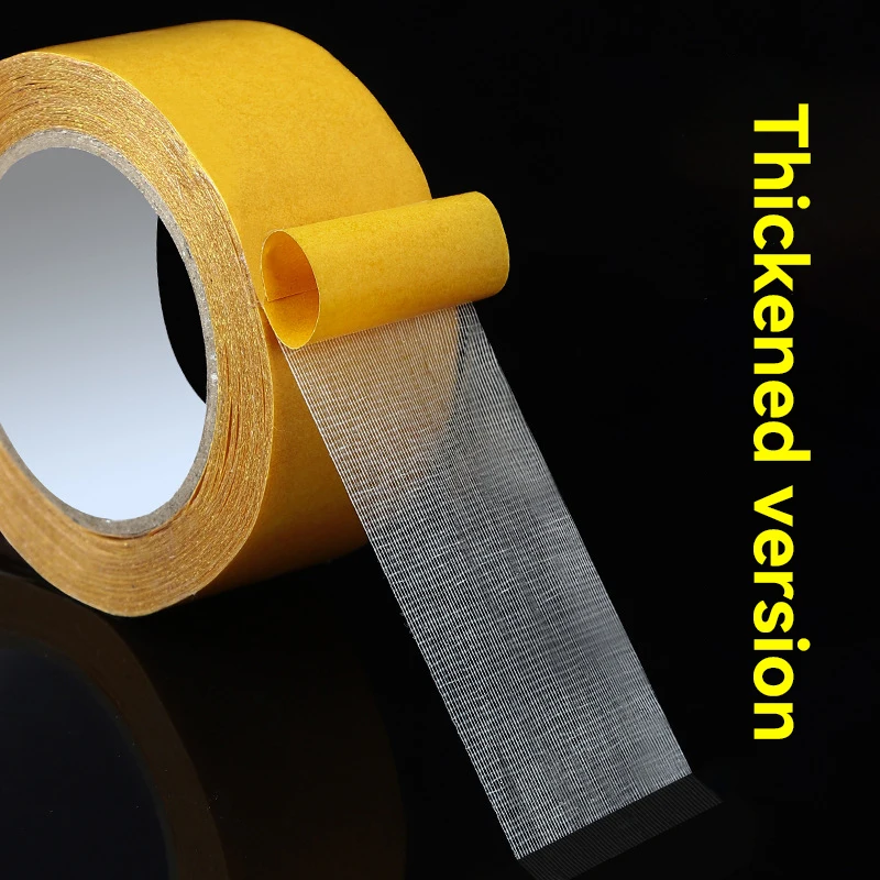 Super Thin Strong Fixation Double Sided Adhesive Tape Heavy Duty Translucent Mesh Waterproof Traceless Powerful Grid Carpet Tape