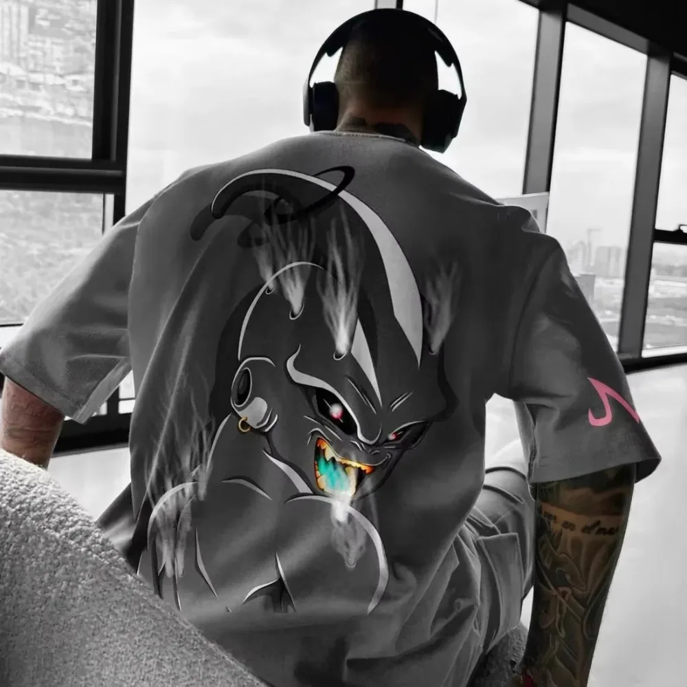 Dragon Ball Anime giapponese T-shirt da uomo e da donna Demon King Majin Buu Cotone Y2k Genitore Bambino Manica corta