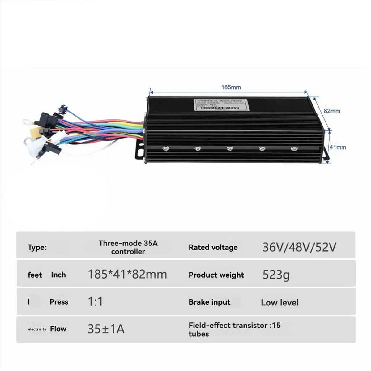 

(ABYM) 36/48V/52V E-Bike 35A 1000W/1500W Three Mode Sine Wave Controller for Electric Bicycle Ebike E-Scooter