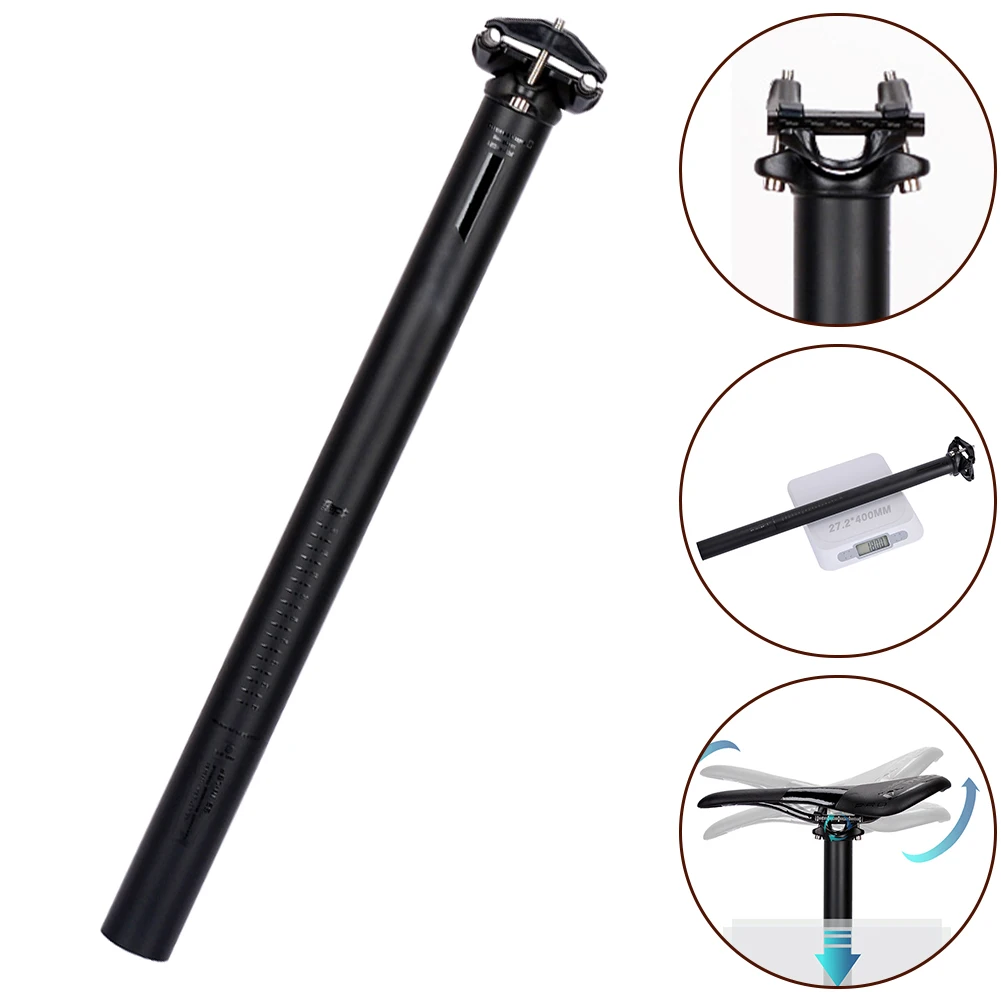 31.6*450MM Carbon Fiber Bicycle Seat Post T700 Carbon Fiber Bicycle Seat Post With Aluminum Alloy Head For Road Mountain Bikes