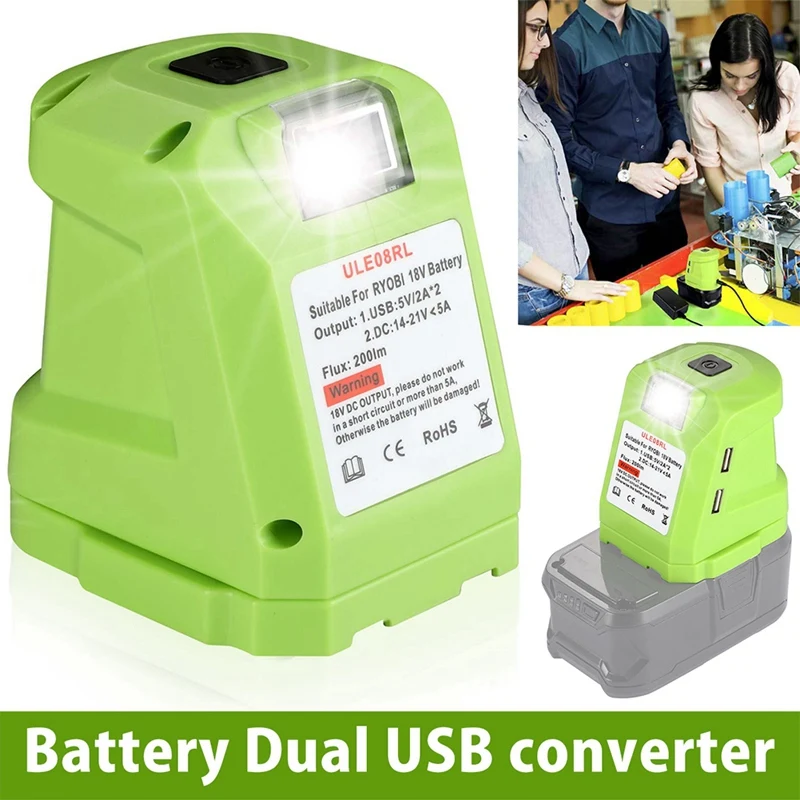 Power Inverter For Ryobi 18V Battery P743 PSK005 PBP2003 P107 Portable Station Supply Charger With DC Outlet And