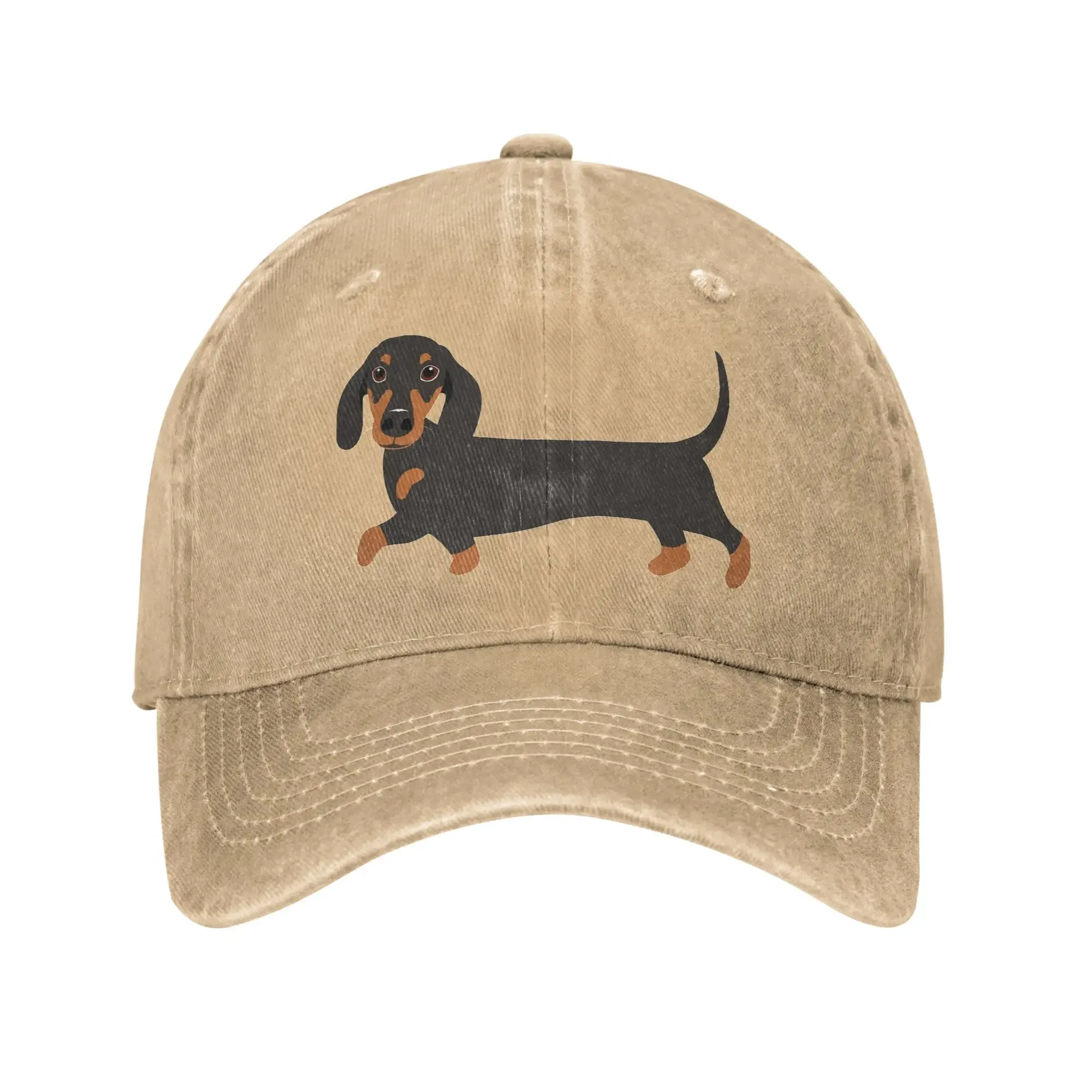 

Summer Black and Tan Dachshund Sausage Dog Baseball Cap Sun Adjustable Washed Trucker Hat Unisex-Teens Casual Baseball Caps