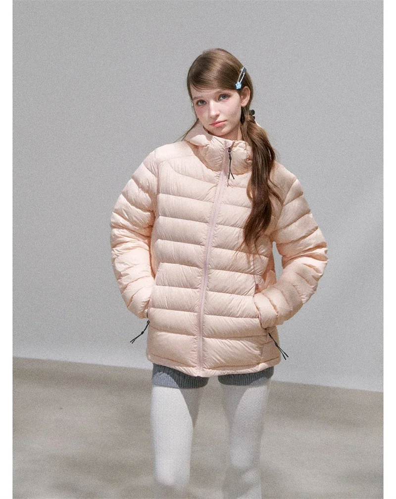 Lightweight Puffer Jacket Women Slim Fit Quilted Thin Winter Coat Hooded Casual Warm Inner Down Outerwear Cotton Parkas куртка